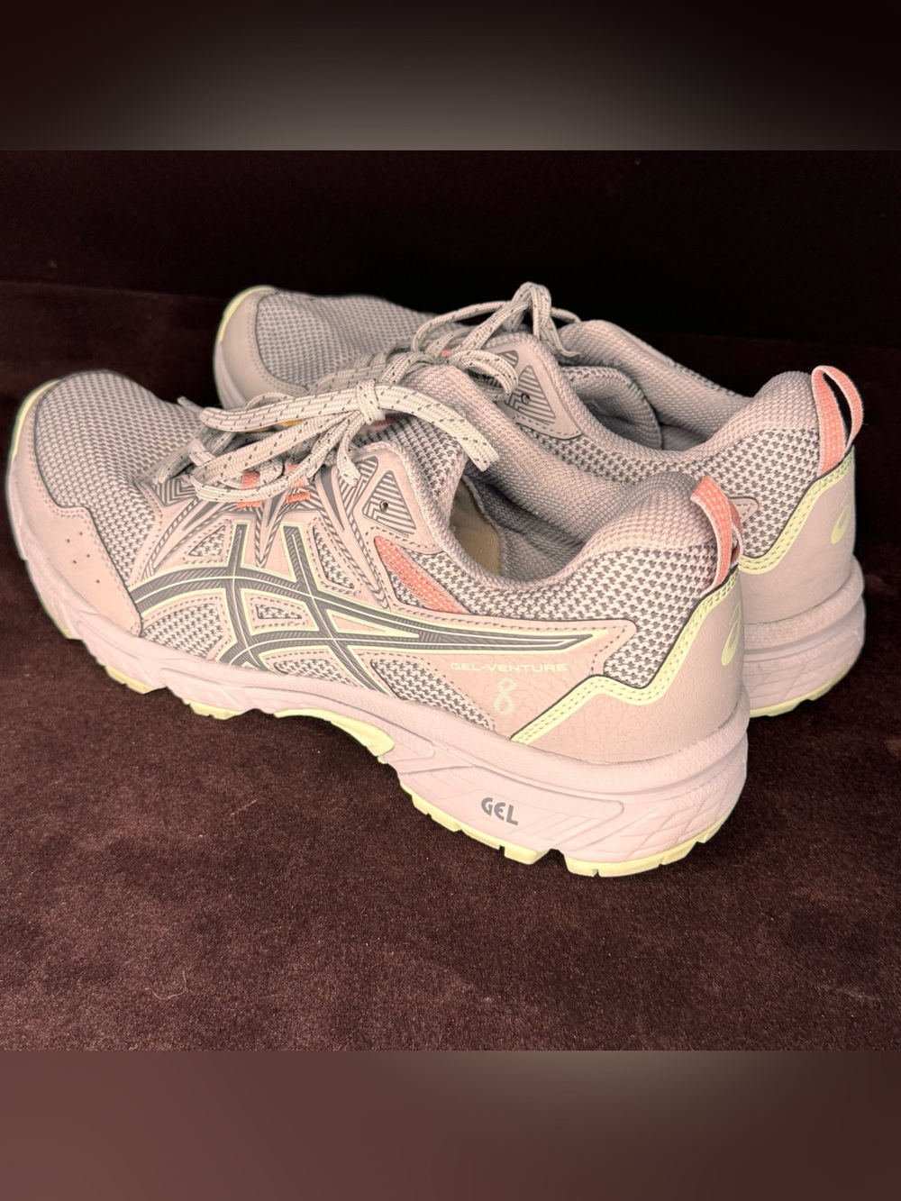 ASICS GEL-Venture 8 Women's Trail Running Shoes Gray Pink Mint - Picture 3 of 6